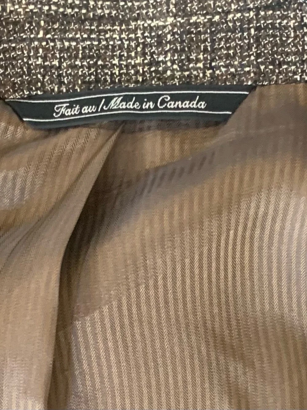 Jack Victor Collection Sport Coat Blazer 48L Wool Bamboo Brown Made in Canada - Picture 5 of 6